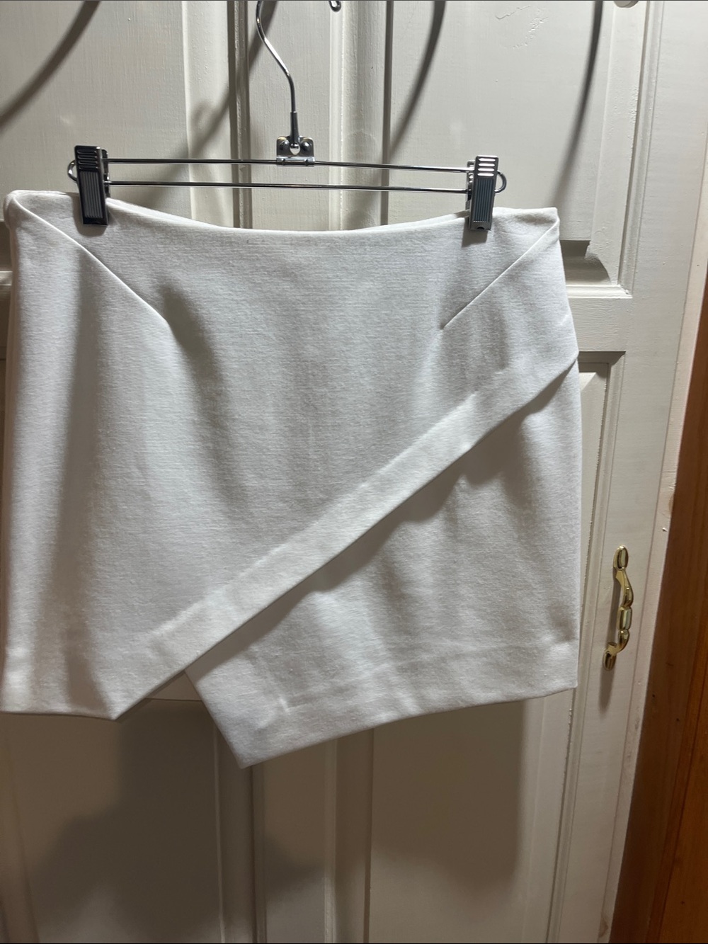 Topshop White Asymmetrical Wrap-Style Mini Skirt